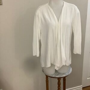 Style & Co White Cardigan 3/4 sleeves M-L 36/37 bust